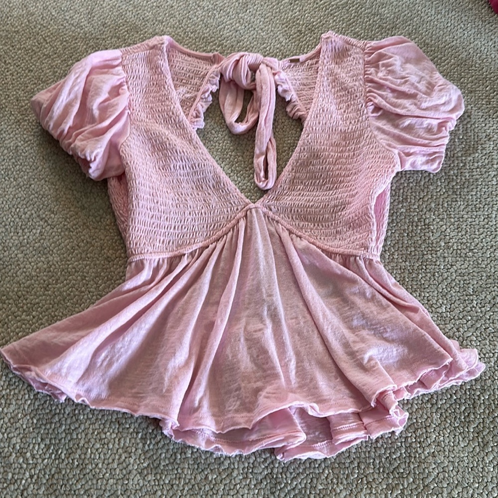 Pink free people top